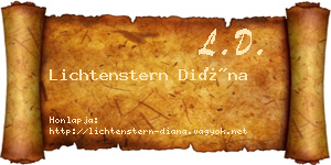 Lichtenstern Diána névjegykártya